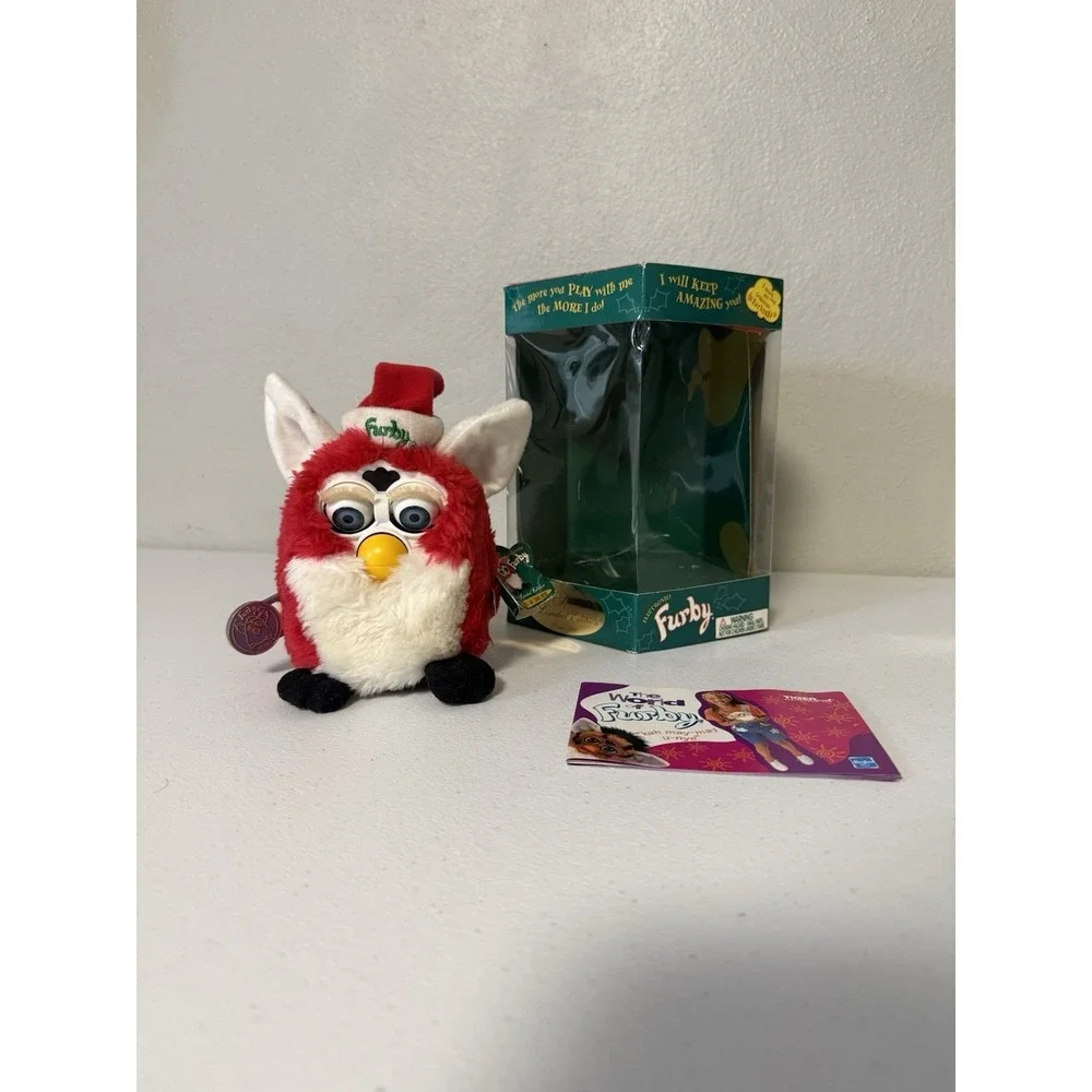 Vintage 1998 Furby Red White Santa Christmas Holiday Electronic Toy Tiger